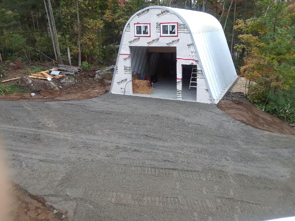 Floating slab for a pre-engineered building or quonset hut.