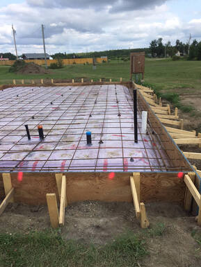 Floating slab formed and ready to pour.