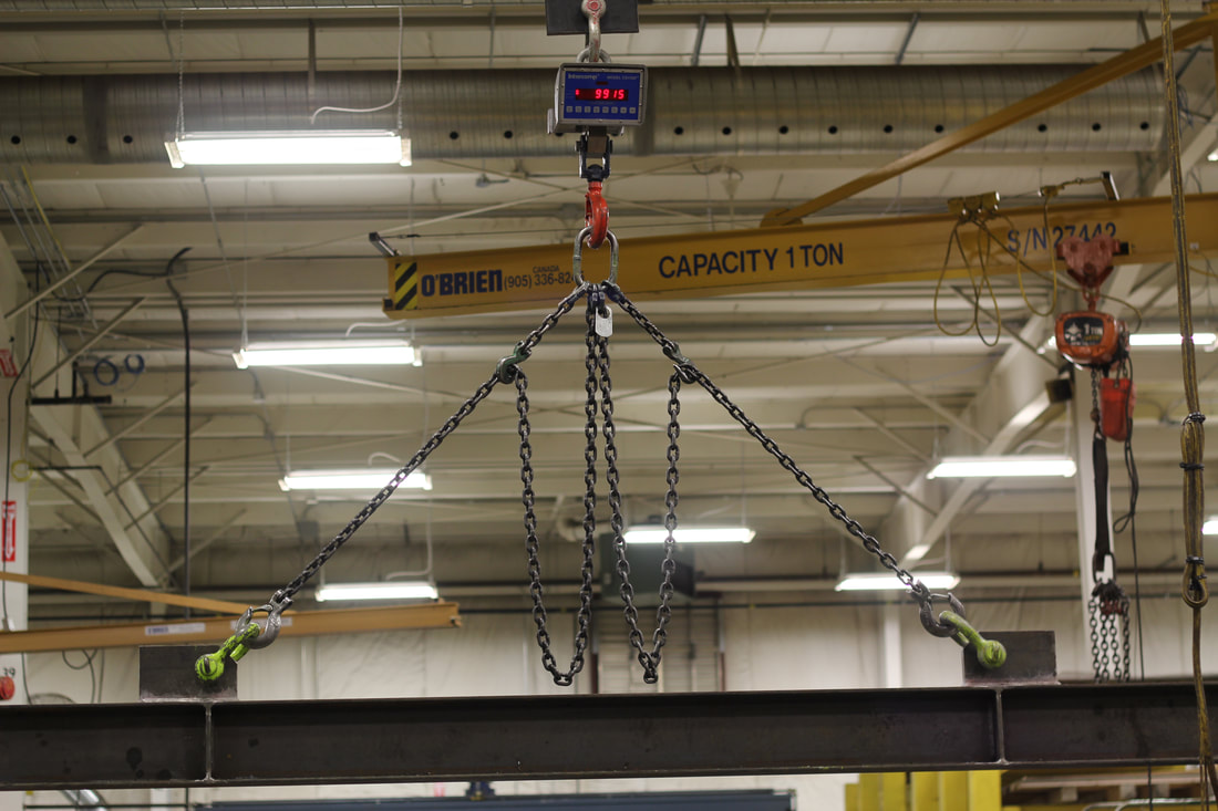 Lifting beam supported from a single pick point.