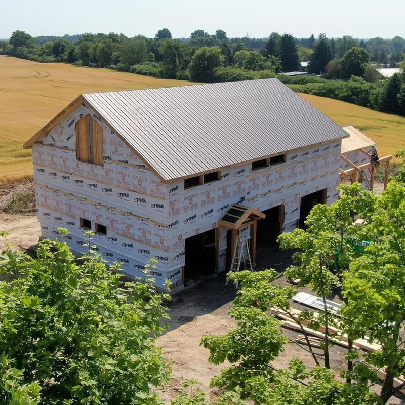 Reclaimed timber barn drone picture